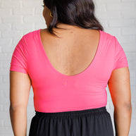 They're Not Like Us Square Neck Bodysuit in Flamingo Pink-Tops-Ave Shops-[option4]-[option5]-[option6]-[option7]-[option8]-Shop-Boutique-Clothing-for-Women-Online