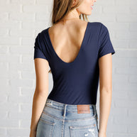 They're Not Like Us Square Neck Bodysuit in Navy-Tops-Ave Shops-[option4]-[option5]-[option6]-[option7]-[option8]-Shop-Boutique-Clothing-for-Women-Online