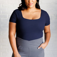 They're Not Like Us Square Neck Bodysuit in Navy-Tops-Ave Shops-[option4]-[option5]-[option6]-[option7]-[option8]-Shop-Boutique-Clothing-for-Women-Online