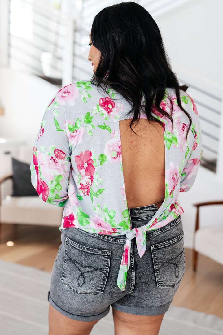 Thinking On It Open Back Floral Top-Tops-Ave Shops-[option4]-[option5]-[option6]-[option7]-[option8]-Shop-Boutique-Clothing-for-Women-Online