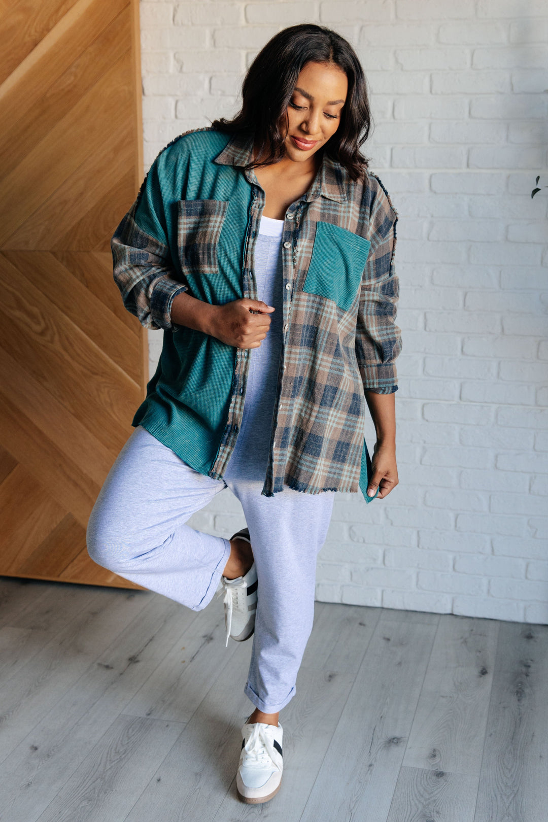 Tied for Time Thermal Plaid Button Up-Tops-Ave Shops-[option4]-[option5]-[option6]-[option7]-[option8]-Shop-Boutique-Clothing-for-Women-Online