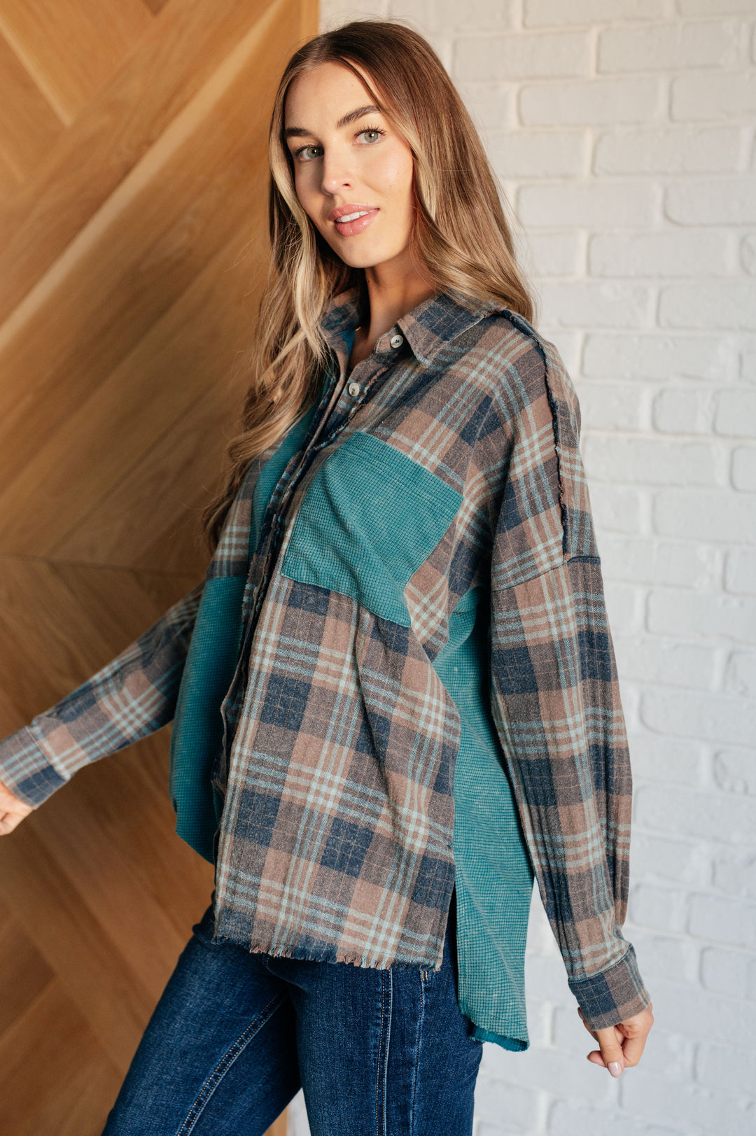 Tied for Time Thermal Plaid Button Up-Tops-Ave Shops-[option4]-[option5]-[option6]-[option7]-[option8]-Shop-Boutique-Clothing-for-Women-Online