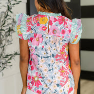 Too Fab to Care Ruffled High Neck Floral Blouse-Womens-Ave Shops-[option4]-[option5]-[option6]-[option7]-[option8]-Shop-Boutique-Clothing-for-Women-Online