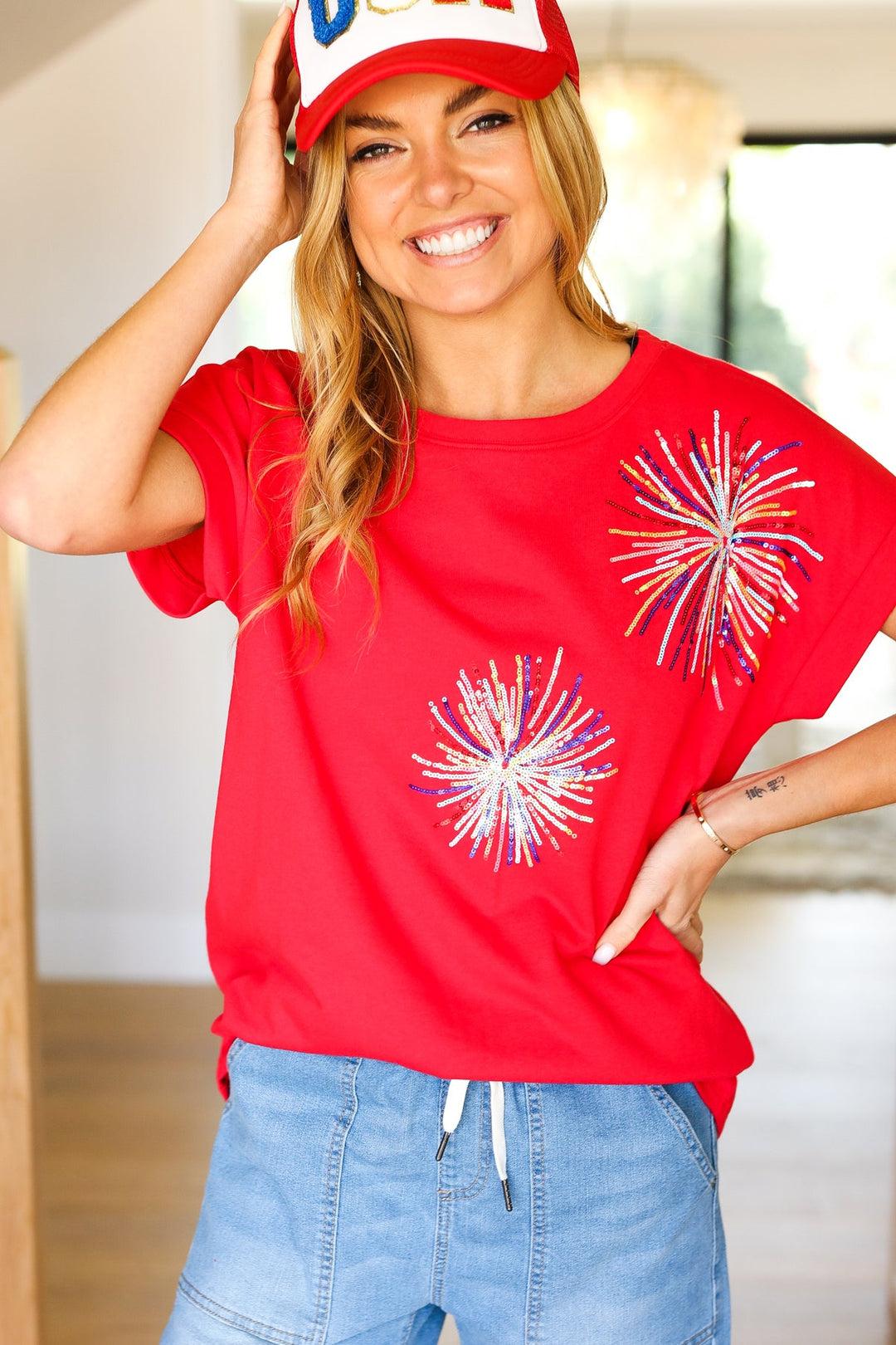 Light Me Up Red Sequin Firework Dolman Top-Haptics-[option4]-[option5]-[option6]-[option7]-[option8]-Shop-Boutique-Clothing-for-Women-Online