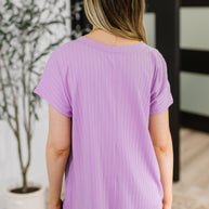 Top Shelf Basic V-Neck Ribbed Tee in Lavender-Womens-Ave Shops-[option4]-[option5]-[option6]-[option7]-[option8]-Shop-Boutique-Clothing-for-Women-Online