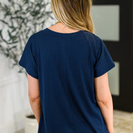 Top Shelf Basic V-Neck Ribbed Tee in Navy-Womens-Ave Shops-[option4]-[option5]-[option6]-[option7]-[option8]-Shop-Boutique-Clothing-for-Women-Online