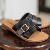 Torvi Black Slip on Sandals-Womens-Ave Shops-[option4]-[option5]-[option6]-[option7]-[option8]-Shop-Boutique-Clothing-for-Women-Online