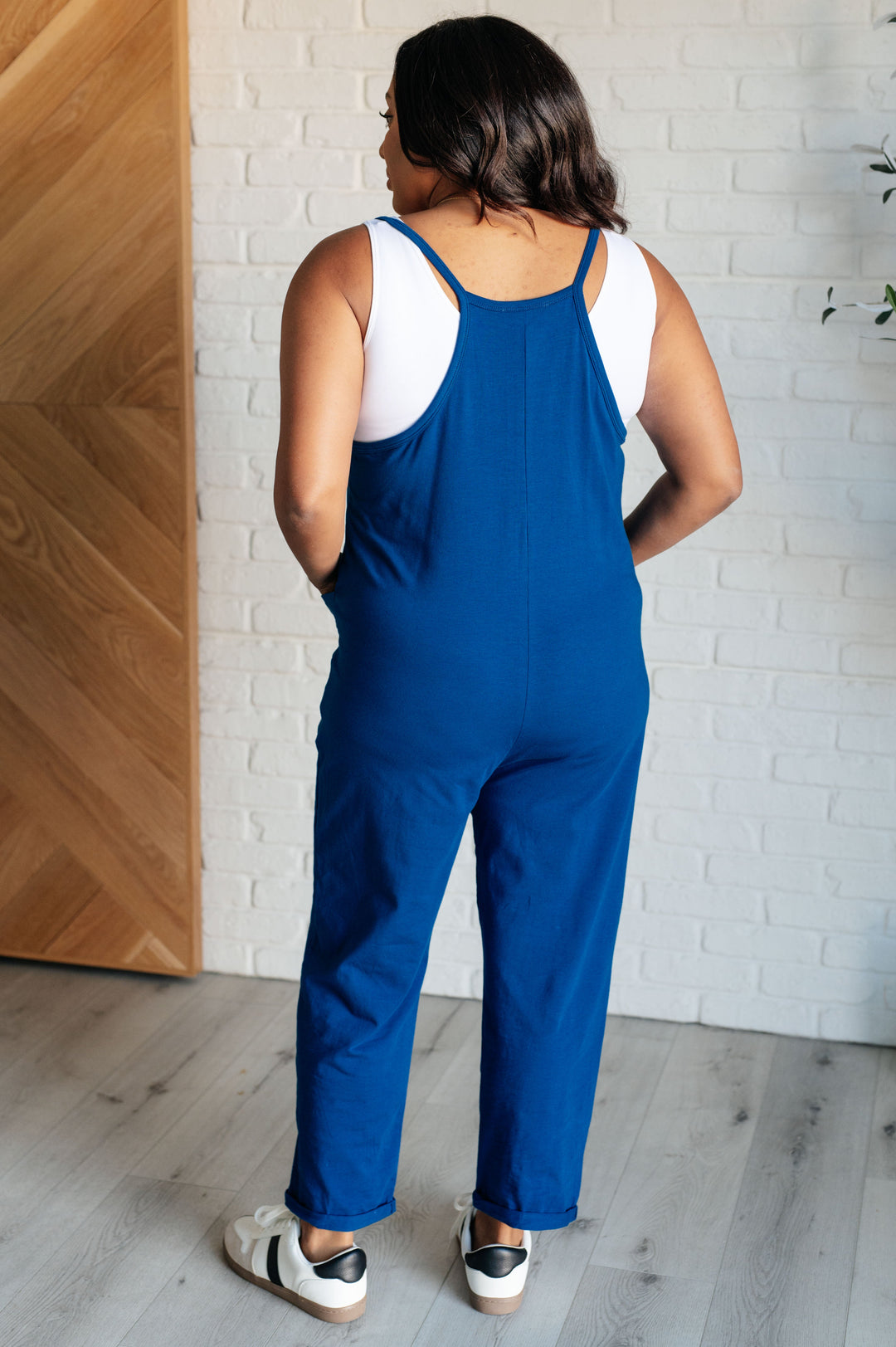 Zenana Totally Me Spaghetti Strap Jumpsuit in Light Navy-Jumpsuits & Rompers-Ave Shops-[option4]-[option5]-[option6]-[option7]-[option8]-Shop-Boutique-Clothing-for-Women-Online