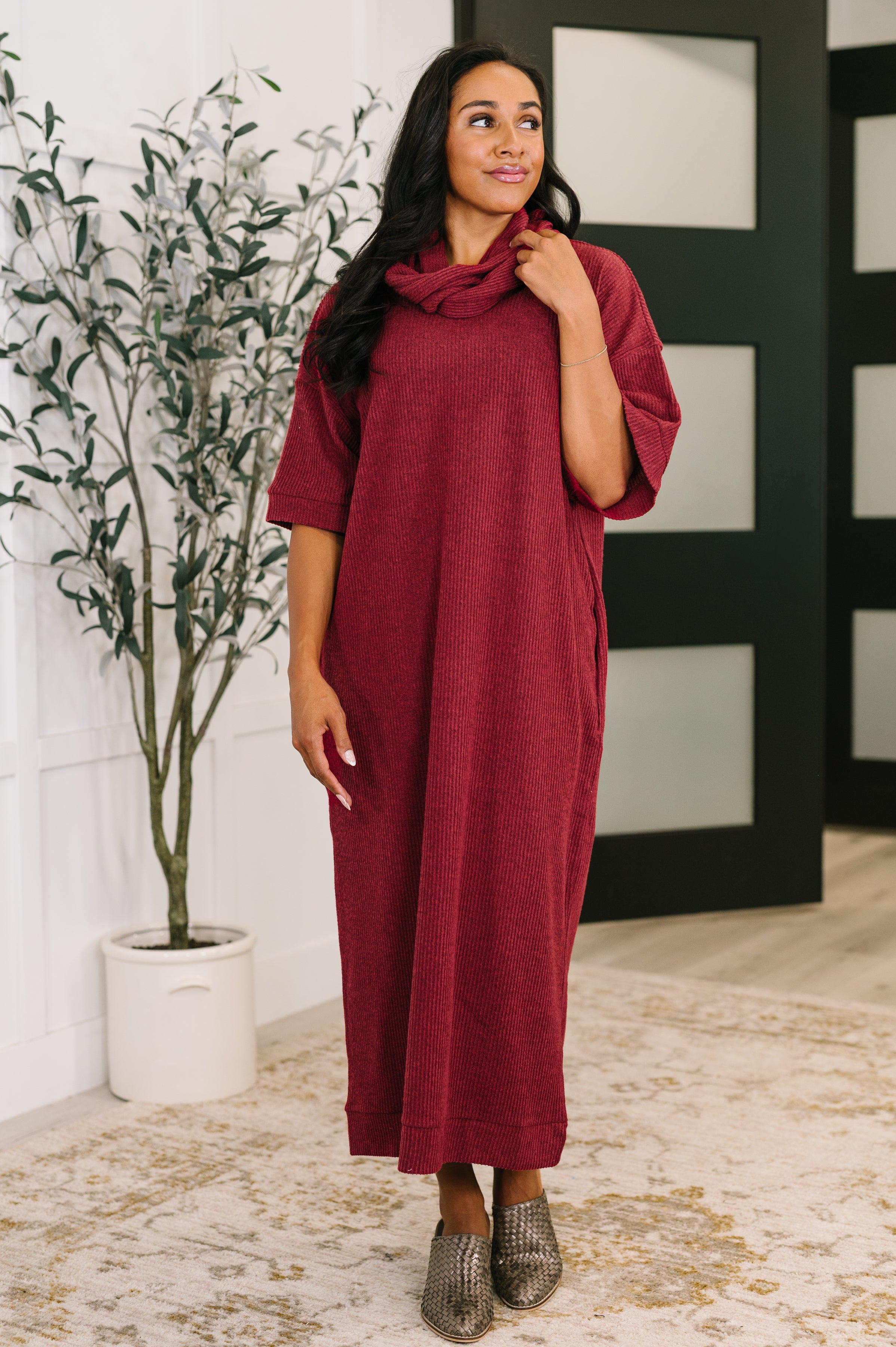 Travel Envy Ribbed Knit Dress in Wine-Womens-Ave Shops-[option4]-[option5]-[option6]-[option7]-[option8]-Shop-Boutique-Clothing-for-Women-Online