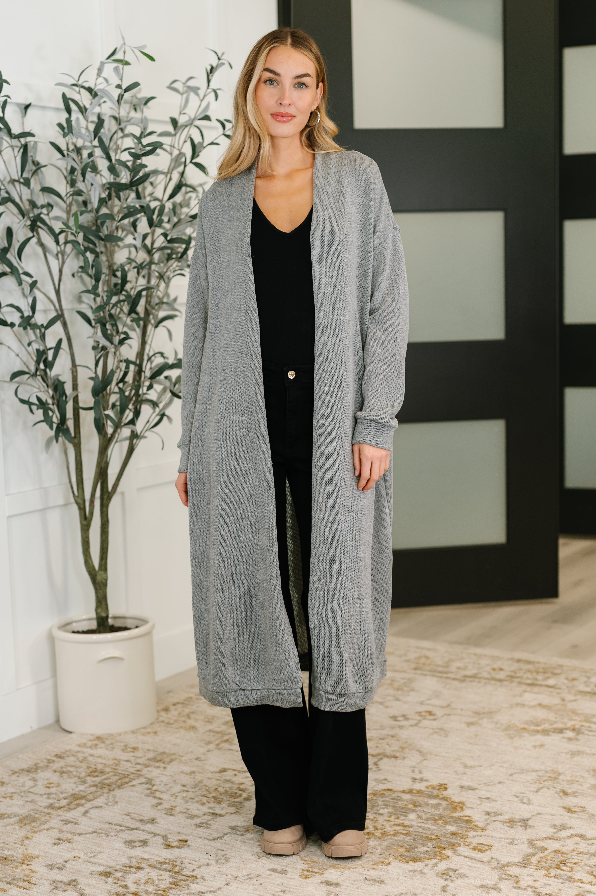 Travel Hideaway Open Front Cardigan in Soft Grey-Womens-Ave Shops-[option4]-[option5]-[option6]-[option7]-[option8]-Shop-Boutique-Clothing-for-Women-Online