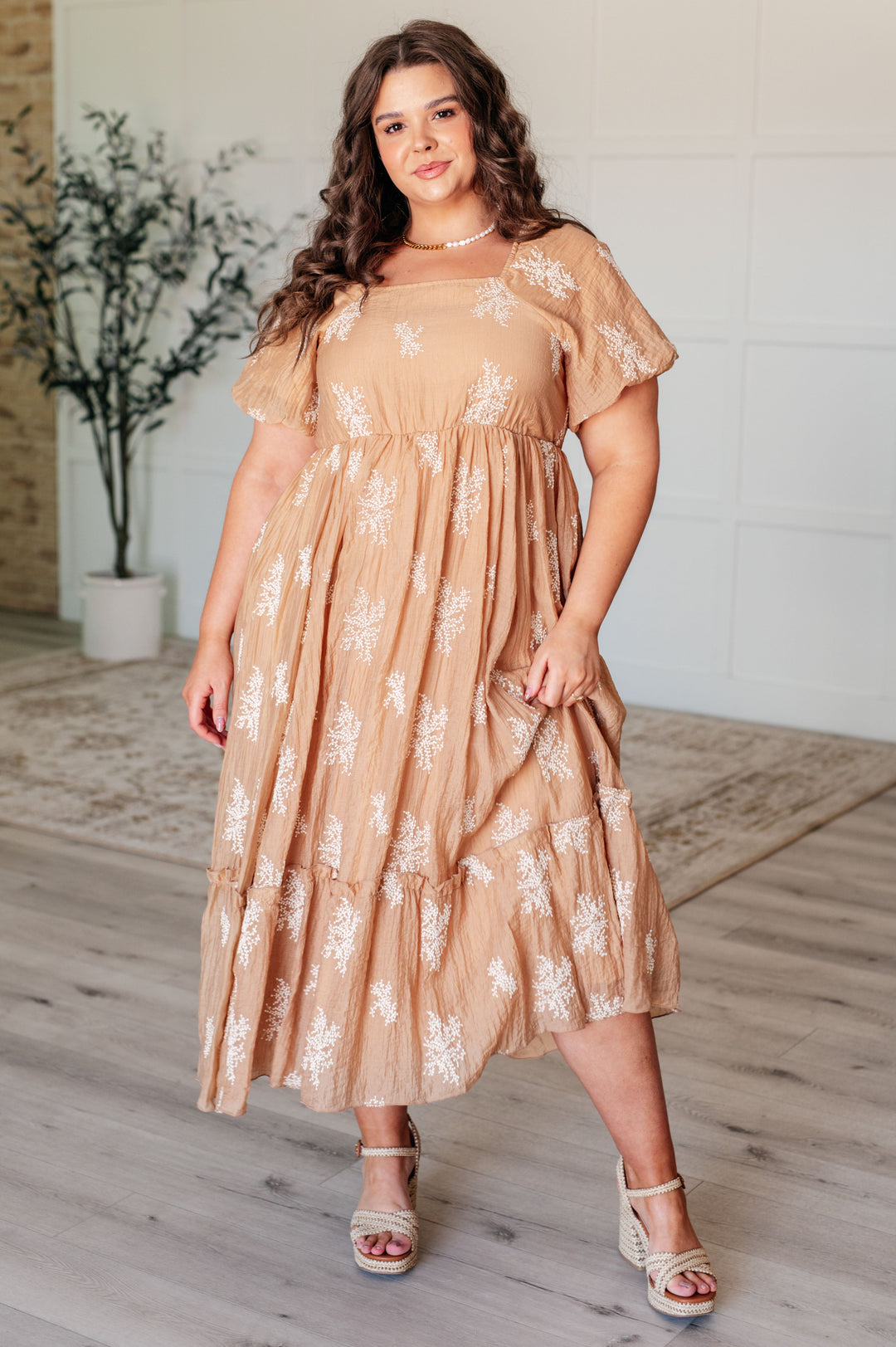 Trusting My Intuition Balloon Sleeve Dress in Camel-Dresses-Ave Shops-[option4]-[option5]-[option6]-[option7]-[option8]-Shop-Boutique-Clothing-for-Women-Online