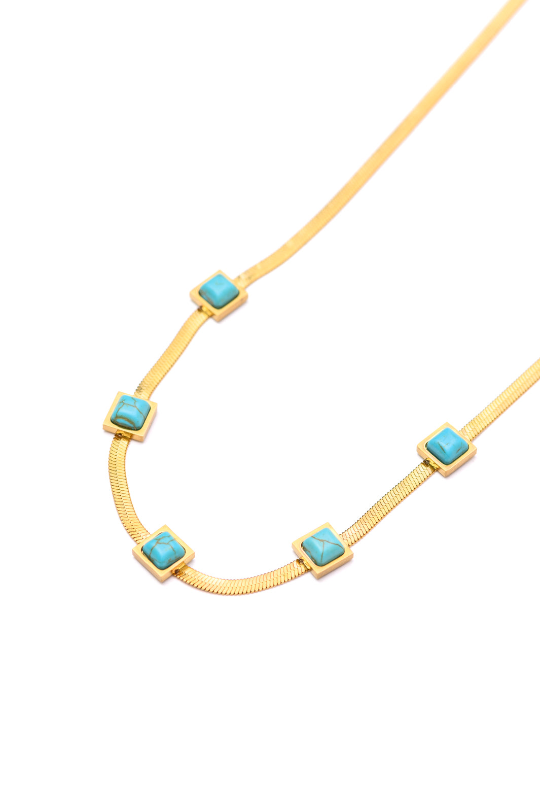 Turquoise Squares Necklace-Accessories-Ave Shops-[option4]-[option5]-[option6]-[option7]-[option8]-Shop-Boutique-Clothing-for-Women-Online