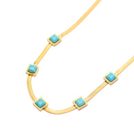 Turquoise Squares Necklace-Accessories-Ave Shops-[option4]-[option5]-[option6]-[option7]-[option8]-Shop-Boutique-Clothing-for-Women-Online
