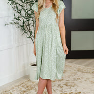 Twirl Me Softly Flutter Sleeve Dress in Sage-Womens-Ave Shops-[option4]-[option5]-[option6]-[option7]-[option8]-Shop-Boutique-Clothing-for-Women-Online