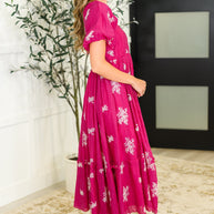 Twirl in Bloom Square Neck Dress in Hot Pink-Womens-Ave Shops-[option4]-[option5]-[option6]-[option7]-[option8]-Shop-Boutique-Clothing-for-Women-Online