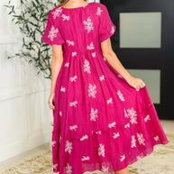 Twirl in Bloom Square Neck Dress in Hot Pink-Womens-Ave Shops-[option4]-[option5]-[option6]-[option7]-[option8]-Shop-Boutique-Clothing-for-Women-Online