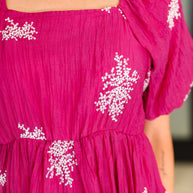 Twirl in Bloom Square Neck Dress in Hot Pink-Womens-Ave Shops-[option4]-[option5]-[option6]-[option7]-[option8]-Shop-Boutique-Clothing-for-Women-Online