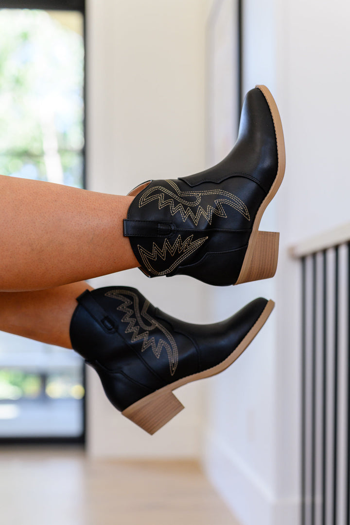 Two Step Western Bootie in Black-Shoes-Ave Shops-[option4]-[option5]-[option6]-[option7]-[option8]-Shop-Boutique-Clothing-for-Women-Online