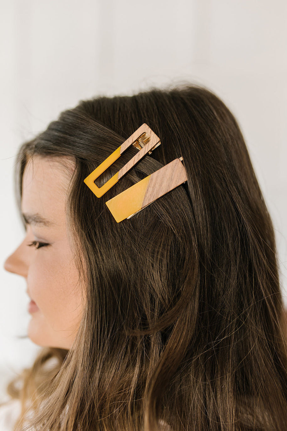 Two Tone Hair Clip Set in Yellow-Accessories-Ave Shops-[option4]-[option5]-[option6]-[option7]-[option8]-Shop-Boutique-Clothing-for-Women-Online