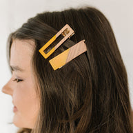 Two Tone Hair Clip Set in Yellow-Accessories-Ave Shops-[option4]-[option5]-[option6]-[option7]-[option8]-Shop-Boutique-Clothing-for-Women-Online