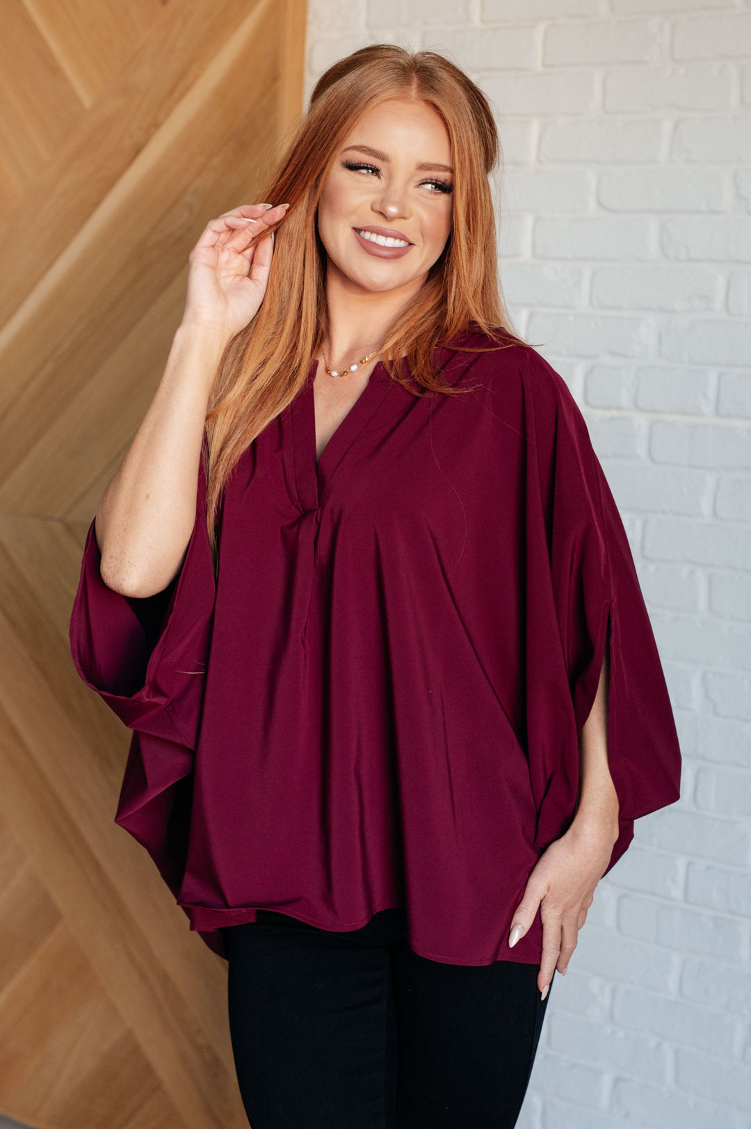 Universal Philosophy Blouse in Wine-Blouses-Ave Shops-[option4]-[option5]-[option6]-[option7]-[option8]-Shop-Boutique-Clothing-for-Women-Online