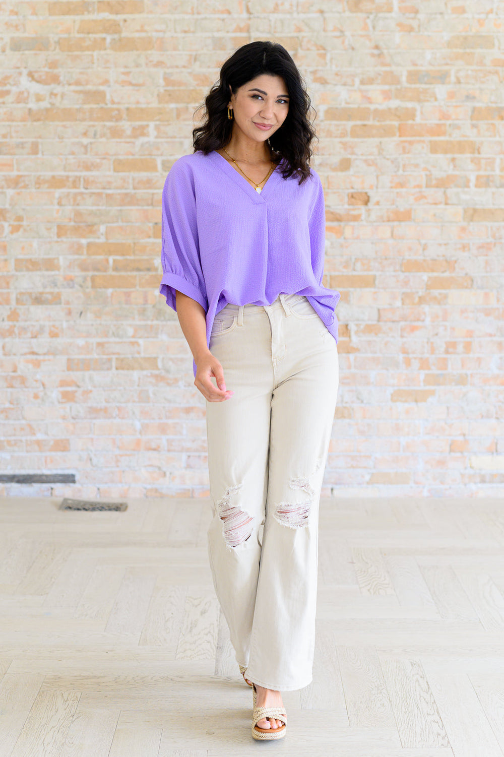 Up For Anything V-Neck Blouse in Lavender-Tops-Ave Shops-[option4]-[option5]-[option6]-[option7]-[option8]-Shop-Boutique-Clothing-for-Women-Online