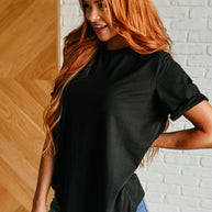 Uptown Crew T-Shirt in Black-Tops-Ave Shops-[option4]-[option5]-[option6]-[option7]-[option8]-Shop-Boutique-Clothing-for-Women-Online