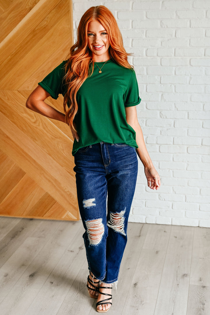 Uptown Crew T-Shirt in Green-Womens-Ave Shops-[option4]-[option5]-[option6]-[option7]-[option8]-Shop-Boutique-Clothing-for-Women-Online