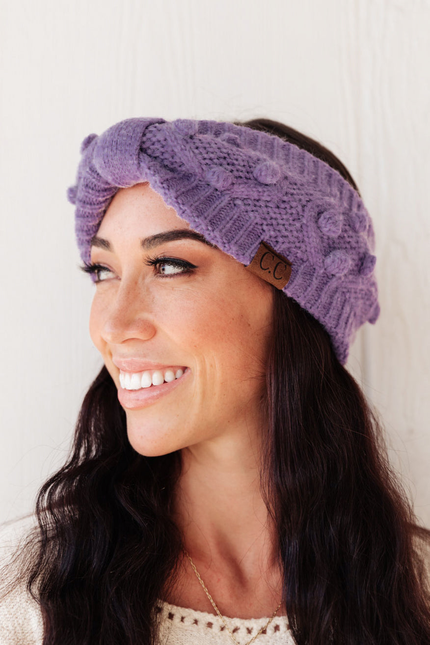 Pom Knit Head Wrap In Periwinkle-Womens-Ave Shops-[option4]-[option5]-[option6]-[option7]-[option8]-Shop-Boutique-Clothing-for-Women-Online