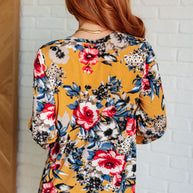 V-Neck Scoop Hem Top in Marigold Floral-Tops-Ave Shops-[option4]-[option5]-[option6]-[option7]-[option8]-Shop-Boutique-Clothing-for-Women-Online