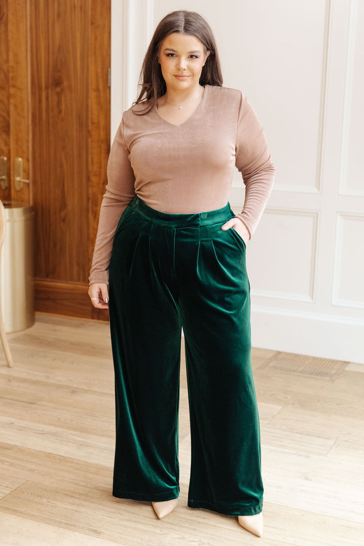 Velvet Elvis Wide Leg Velvet Pants-Bottoms-Ave Shops-[option4]-[option5]-[option6]-[option7]-[option8]-Shop-Boutique-Clothing-for-Women-Online