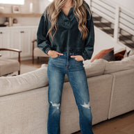 Velvet Icon Hoodie In Grey Blue-Tops-Ave Shops-[option4]-[option5]-[option6]-[option7]-[option8]-Shop-Boutique-Clothing-for-Women-Online