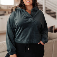 Velvet Icon Hoodie In Grey Blue-Tops-Ave Shops-[option4]-[option5]-[option6]-[option7]-[option8]-Shop-Boutique-Clothing-for-Women-Online