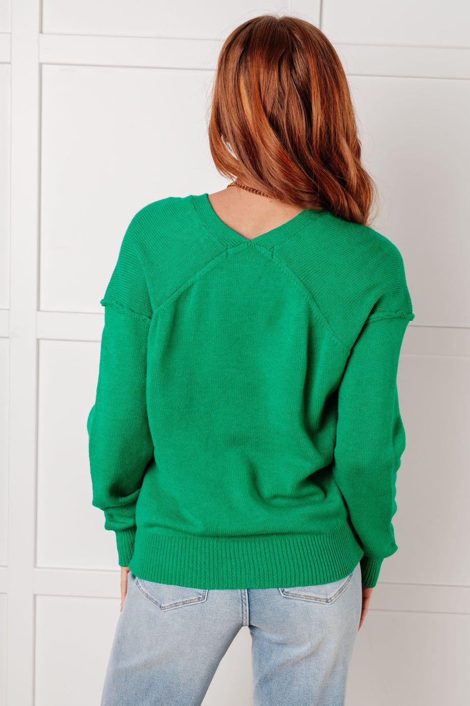Very Understandable V-Neck Sweater in Green-Tops-Ave Shops-[option4]-[option5]-[option6]-[option7]-[option8]-Shop-Boutique-Clothing-for-Women-Online