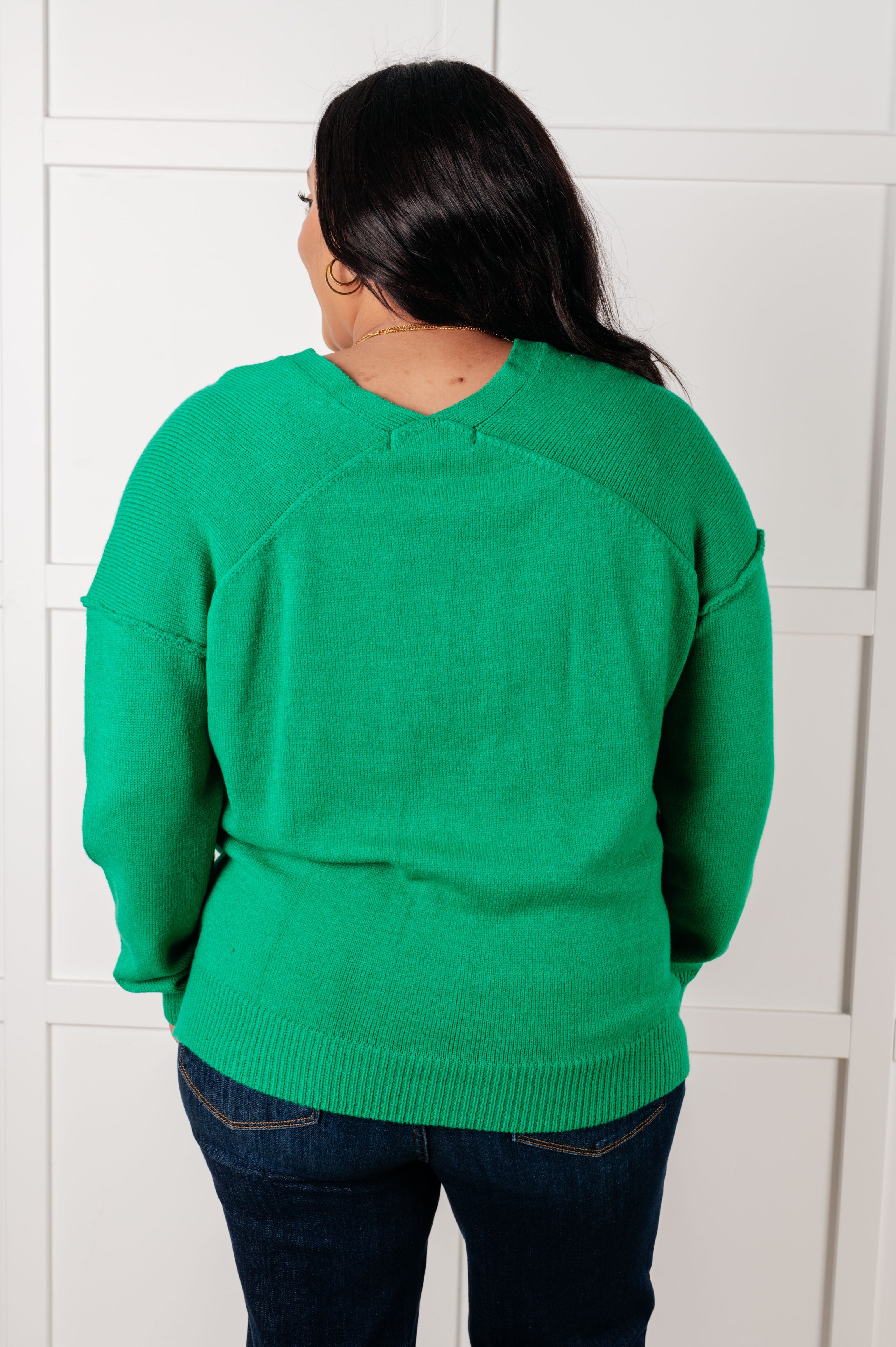 Very Understandable V-Neck Sweater in Green-Tops-Ave Shops-[option4]-[option5]-[option6]-[option7]-[option8]-Shop-Boutique-Clothing-for-Women-Online