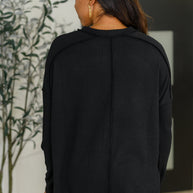 Zenana Wander & Rest Cable Ribbed Knit Drop Shoulder Top in Black-Womens-Ave Shops-[option4]-[option5]-[option6]-[option7]-[option8]-Shop-Boutique-Clothing-for-Women-Online