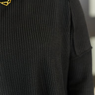 Zenana Wander & Rest Cable Ribbed Knit Drop Shoulder Top in Black-Womens-Ave Shops-[option4]-[option5]-[option6]-[option7]-[option8]-Shop-Boutique-Clothing-for-Women-Online