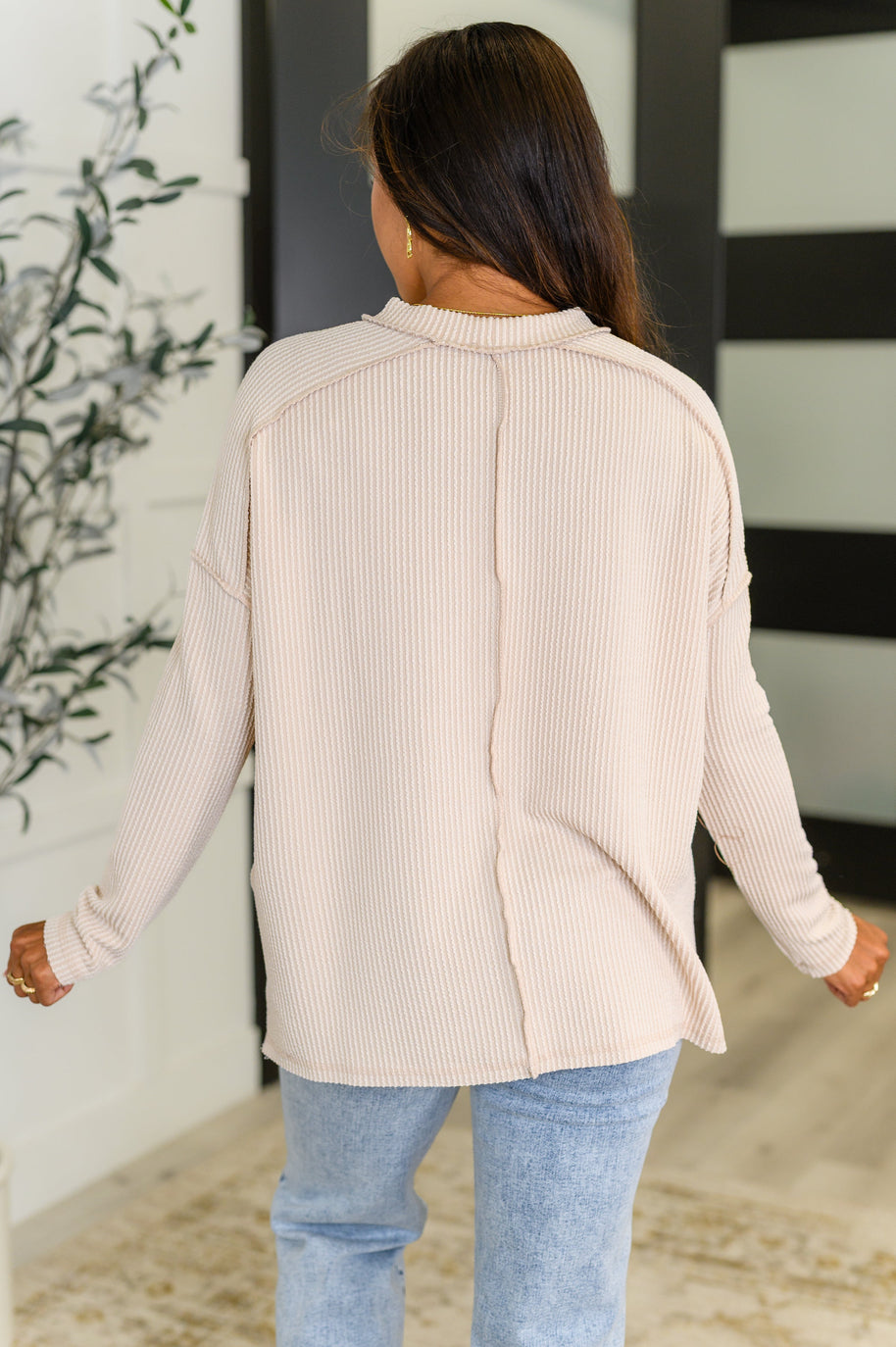 Zenana Wander & Rest Cable Ribbed Knit Drop Shoulder Top in Sand Beige-Womens-Ave Shops-[option4]-[option5]-[option6]-[option7]-[option8]-Shop-Boutique-Clothing-for-Women-Online