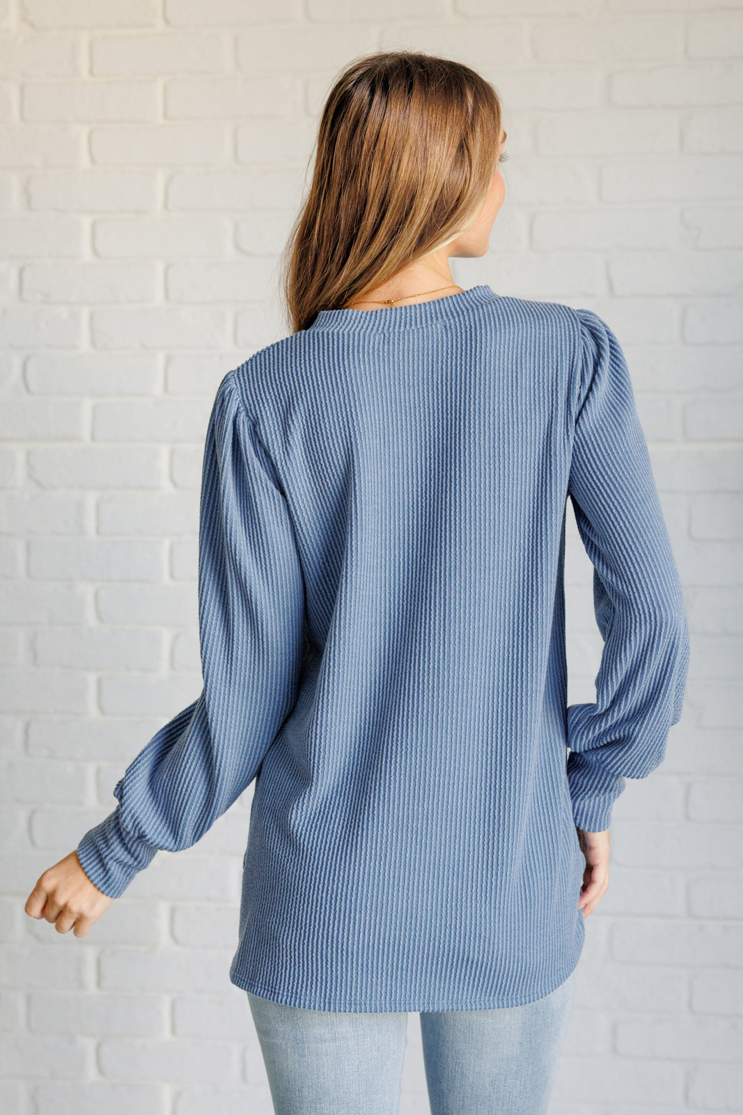 When the Sun Goes Down Mineral Wash Ribbed Knit Top in Vintage Denim-Tops-Ave Shops-[option4]-[option5]-[option6]-[option7]-[option8]-Shop-Boutique-Clothing-for-Women-Online