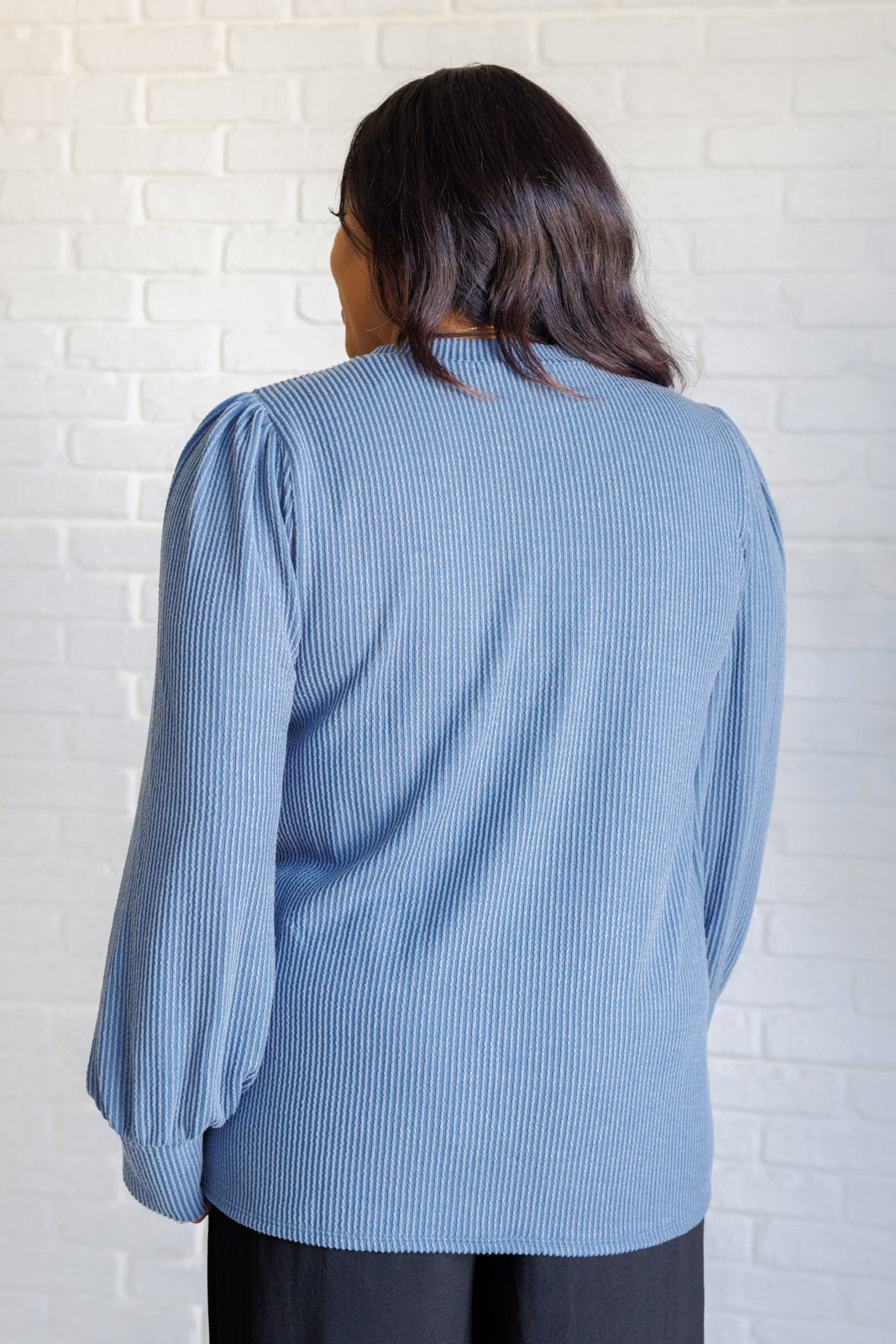 When the Sun Goes Down Mineral Wash Ribbed Knit Top in Vintage Denim-Tops-Ave Shops-[option4]-[option5]-[option6]-[option7]-[option8]-Shop-Boutique-Clothing-for-Women-Online