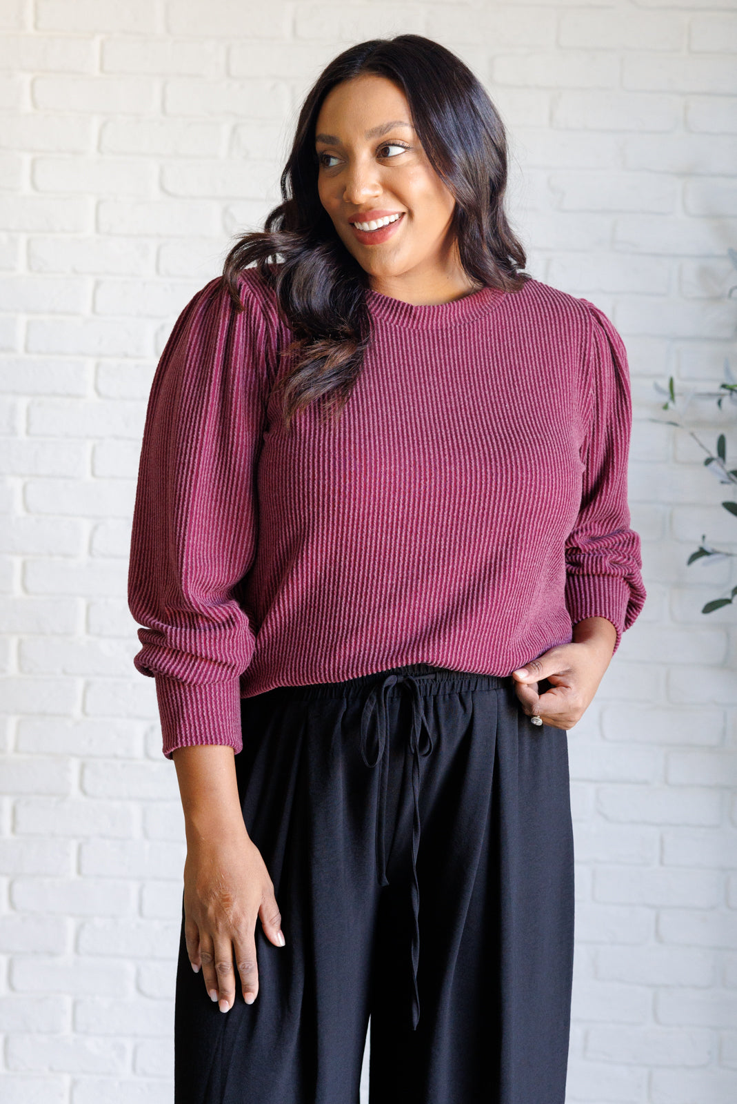 When the Sun Goes Down Mineral Wash Ribbed Knit Top in Wine-Tops-Ave Shops-[option4]-[option5]-[option6]-[option7]-[option8]-Shop-Boutique-Clothing-for-Women-Online