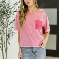Who's That Girl Crochet Pocket T-Shirt-Womens-Ave Shops-[option4]-[option5]-[option6]-[option7]-[option8]-Shop-Boutique-Clothing-for-Women-Online