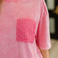 Who's That Girl Crochet Pocket T-Shirt-Womens-Ave Shops-[option4]-[option5]-[option6]-[option7]-[option8]-Shop-Boutique-Clothing-for-Women-Online