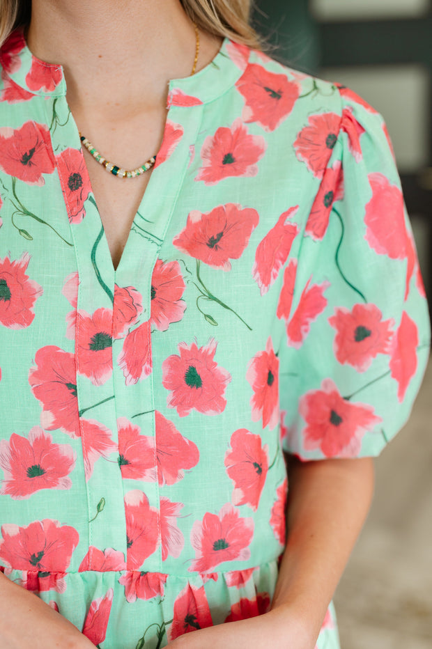 Wildflower Waltz Gathered Tier Dress in Mint-Womens-Ave Shops-[option4]-[option5]-[option6]-[option7]-[option8]-Shop-Boutique-Clothing-for-Women-Online