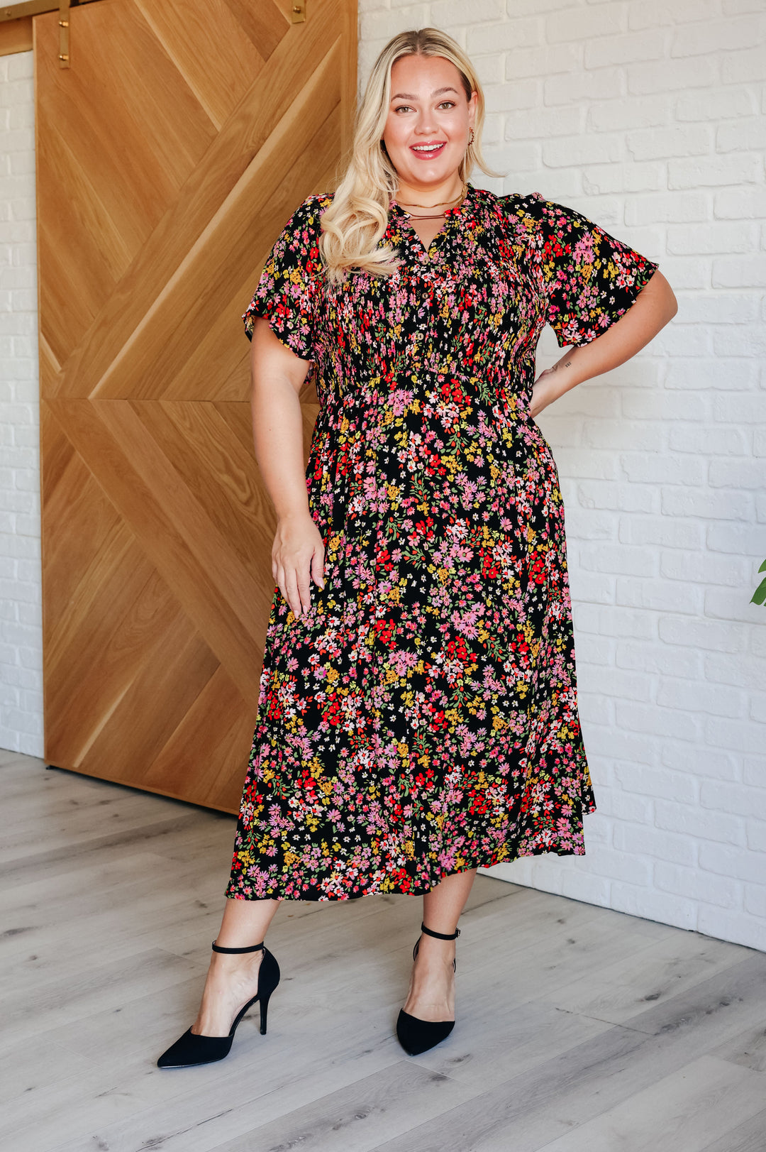 Wildflower and Barley V-Neck Button Up Dress-Dresses-Ave Shops-[option4]-[option5]-[option6]-[option7]-[option8]-Shop-Boutique-Clothing-for-Women-Online