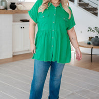 Working In The Garden Button Up Peplum Blouse-Tops-Ave Shops-[option4]-[option5]-[option6]-[option7]-[option8]-Shop-Boutique-Clothing-for-Women-Online