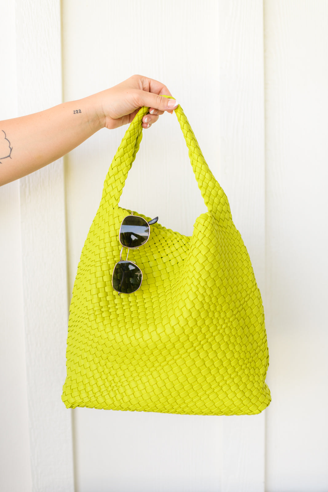 Woven and Worn Tote in Citron-Accessories-Ave Shops-OS-[option4]-[option5]-[option6]-[option7]-[option8]-Shop-Boutique-Clothing-for-Women-Online