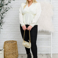 Xanidu Long Sleeve V Neck Blouse in White-Womens-Ave Shops-[option4]-[option5]-[option6]-[option7]-[option8]-Shop-Boutique-Clothing-for-Women-Online