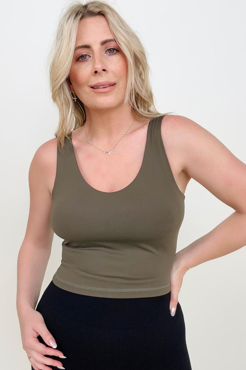 11 Colors - FawnFit Short Lift Tank 2.0 with Built-in Bra-Tank Tops & Camis-Kiwidrop-Olive Green-S-[option4]-[option5]-[option6]-[option7]-[option8]-Shop-Boutique-Clothing-for-Women-Online