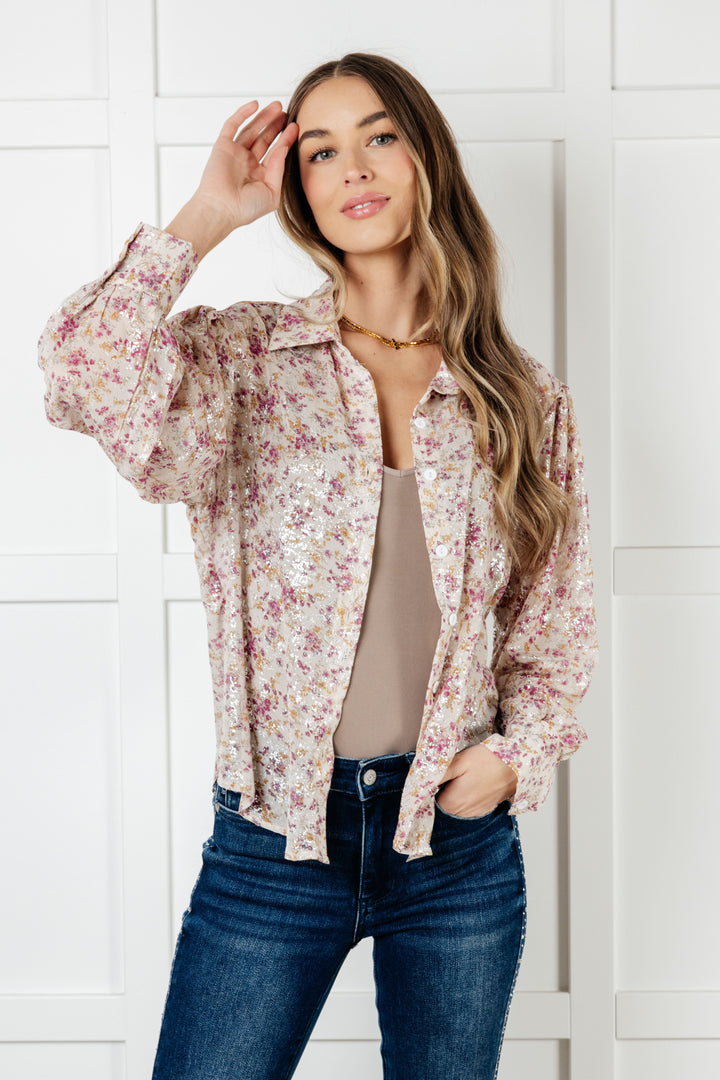 You and I Connect Floral Button Up Blouse-Blouses-Ave Shops-[option4]-[option5]-[option6]-[option7]-[option8]-Shop-Boutique-Clothing-for-Women-Online